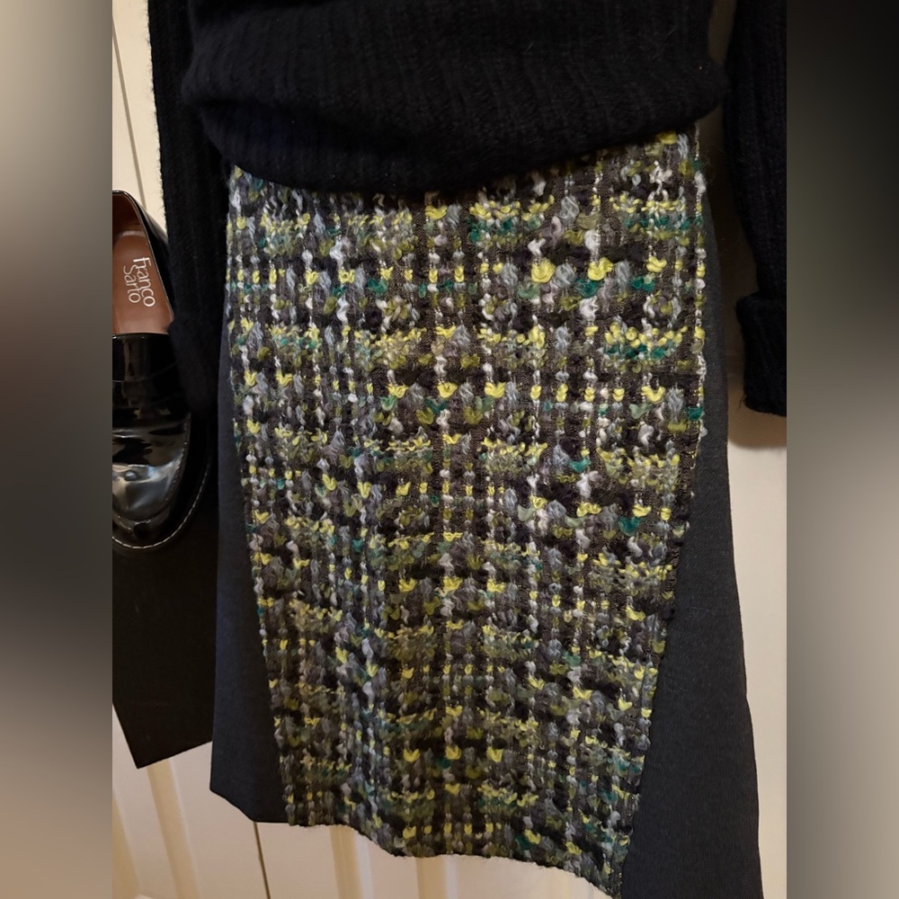 Per Se Black and Green A-Line Skirt, size 10 - Picture 2 of 9